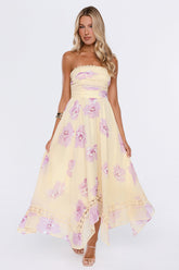 Light Joy Strapless Maxi Dress Yellow