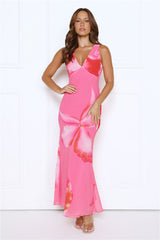 Crystal Gardenia Maxi Dress Pink
