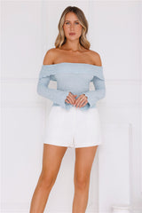 Reputation Off Shoulder Top Blue