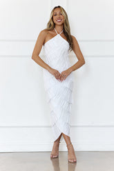Seashell Ocean Midi Dress White