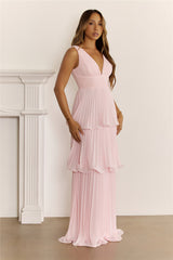 Sweet Romance Pleated Maxi Dress Pink