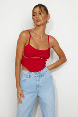Glam Look Crop Top Red