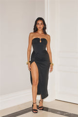 Caviar Please Strapless Midi Dress Black