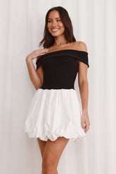 Oceanfront Off Shoulder Mini Dress Black