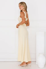 Butter Love Satin Maxi Dress Yellow