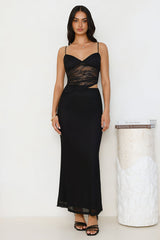 Sculpted In Style Lace Maxi Dress Black
