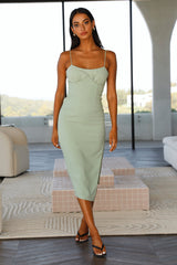 Get To Know Ya Midi Dress Sage
