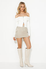 Time To Get It Ribbed Top White