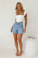 Mango Magic Crop Top White
