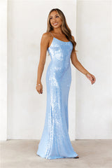 The Muse Sequin Maxi Dress Blue