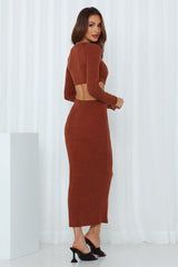 Knotted Hourglass Maxi Dress Brown