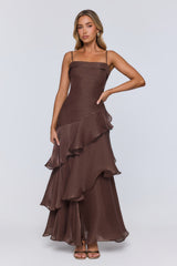 Peachy Glow Maxi Dress Brown