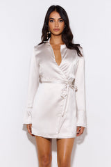 Love To Dance Satin Mini Dress Champagne